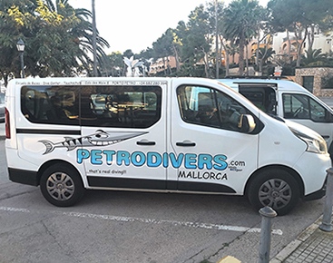 Unser Shuttlebus, Petrodivers, Porto Petro, Mallorca, Spanien, Balearen
