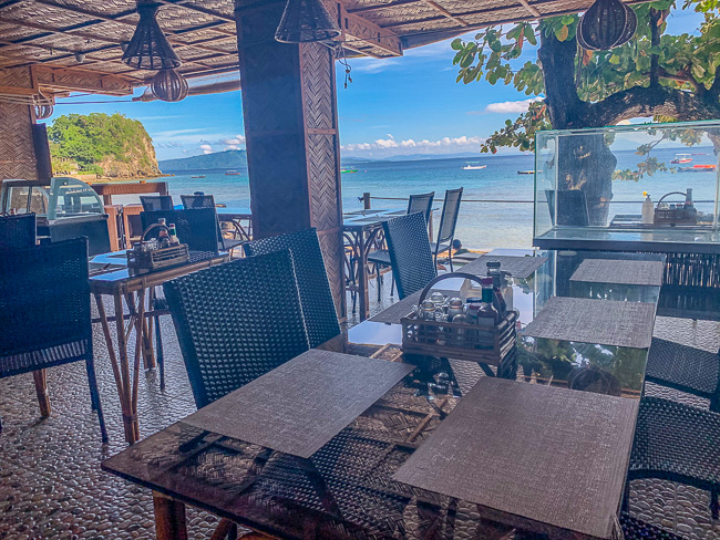 Die Aussicht vom Restaurant, Blue Lagoon Dive Resort, Puerto Galera, Philippinen