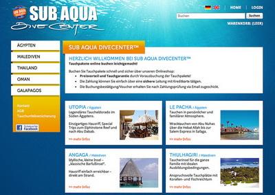 Sub Aqua Divecenter - Webseite
