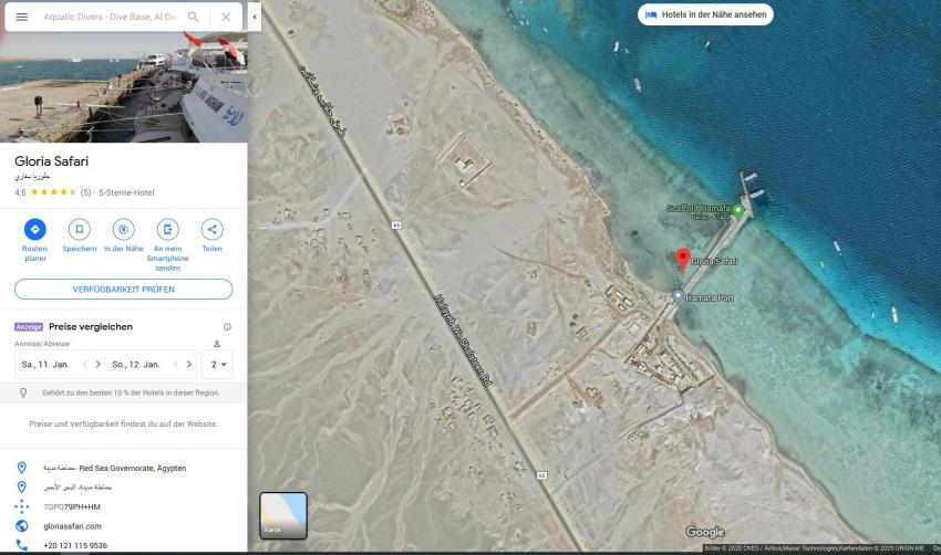 Gloria Google Maps, M/Y Gloria, Ägypten