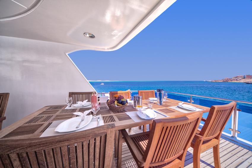 Oberdeck, Seawolf Dominator Steel tauchen safari, M/Y Seawolf Dominator, Ägypten