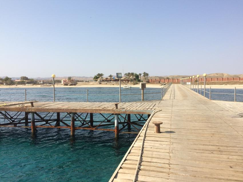 Vom Bootssteg Blick zum DC, Shams Alam - Wadi Gimal Diving Center, Marsa Alam, Ägypten, Marsa Alam und südlich