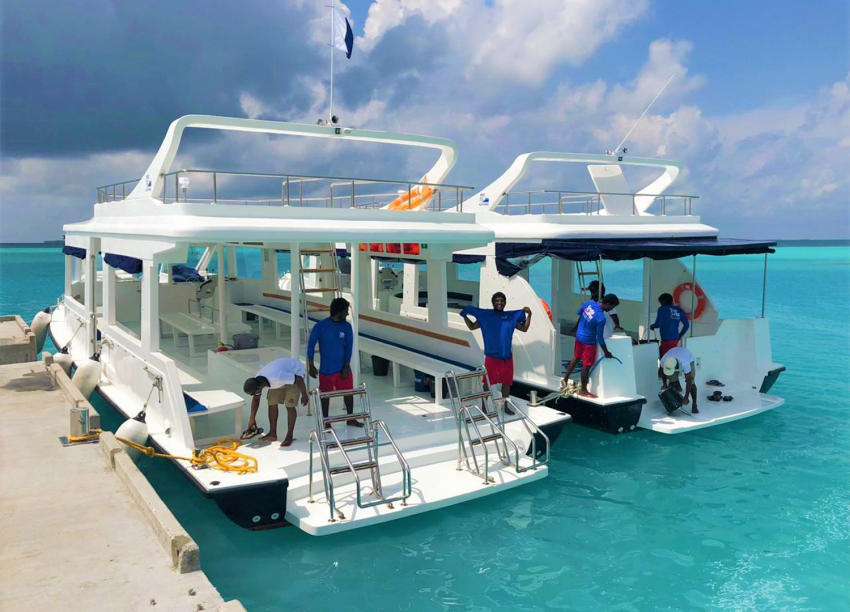 Tauch-Dhonis & Crew, Tauchboot, Crew, ScubaCaribe, Malediven, ScubaCaribe Maldives, Maafushi - Dhaalu (Süd-Nilande) Atoll