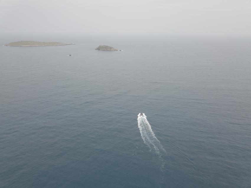 Kurze Fahrt zum Tauchplatz, Diving Center, Cala Pada, Ibiza, Spanien, Balearen