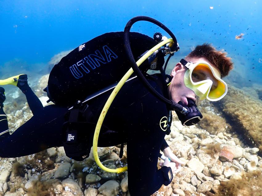 Utina Taucher, Utina Diving, Xlendi Bay, Gozo, Malta, Gozo