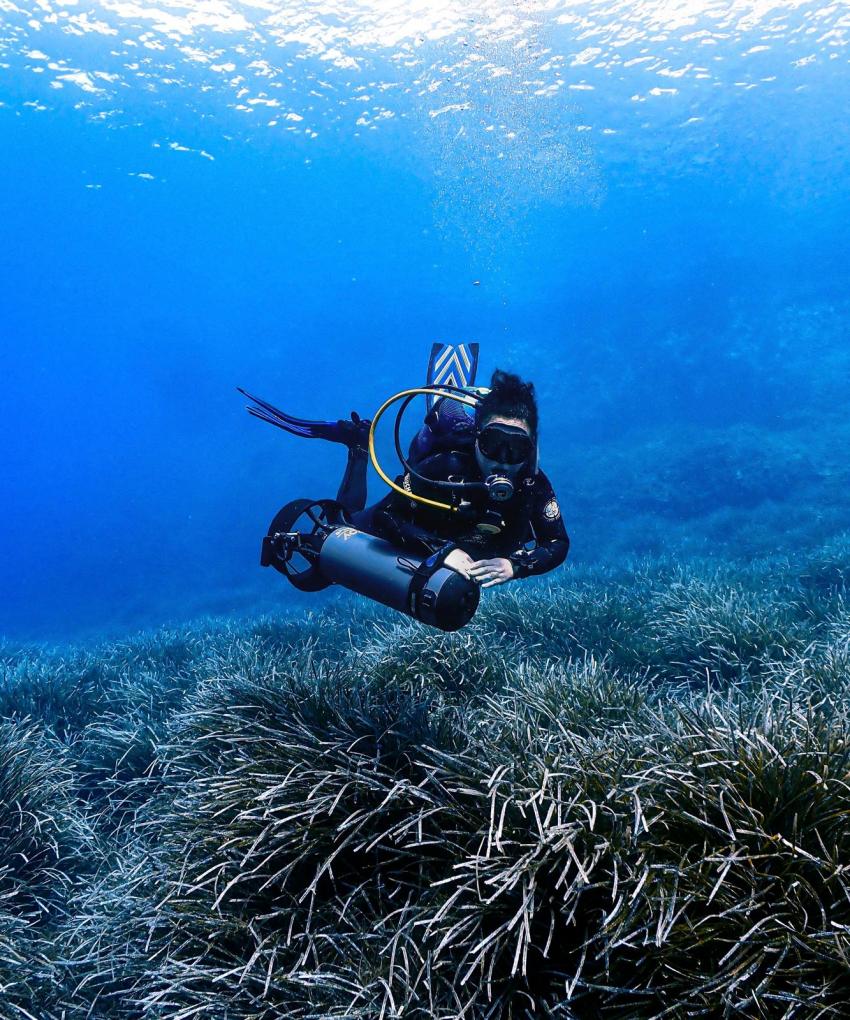 Scooter Tauchgang, Utina Diving, Xlendi Bay, Gozo, Malta, Gozo