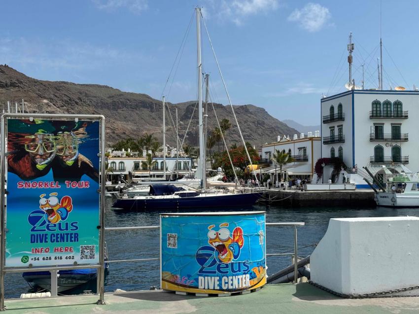 Stand im Hafen, Zeus Dive Center, Playa del Ingles, Gran Canaria, Spanien, Kanaren (Kanarische Inseln)