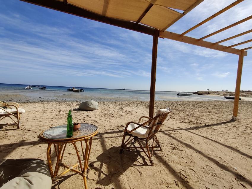 Sitzbereich Strand, Marsa Shagra Ecolodge, Marsa Alam, Ägypten, Marsa Alam und südlich