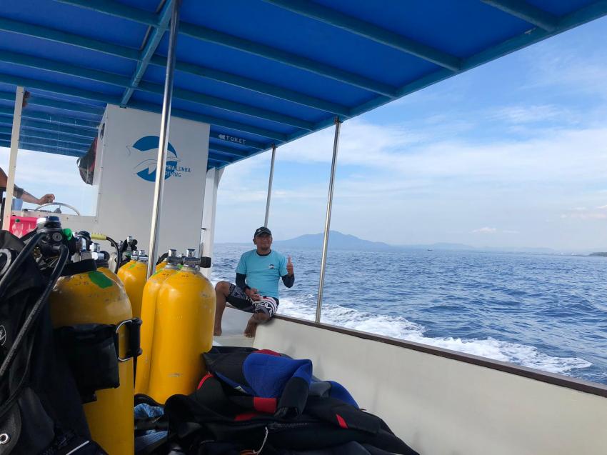 Unser Boot, Lumbalumba Diving Resort, Manado, Sulawesi, Indonesien, Sulawesi