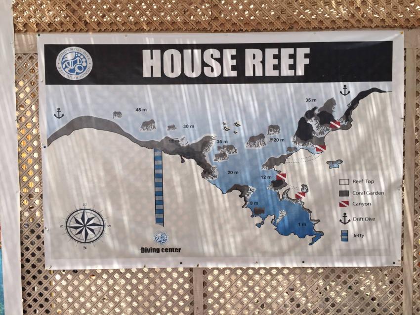 Hausriff Map, Wonderful Dive, Rohanou Resort, El Qusier, Ägypten, El Quseir bis Port Ghalib