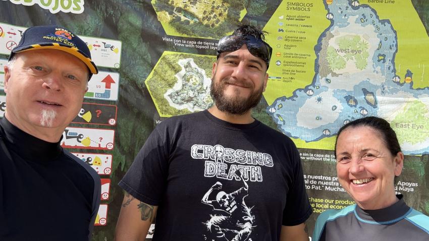 Mit "Johnny" bei "Dos Ojos" , Planet Scuba Mexico, Mexiko