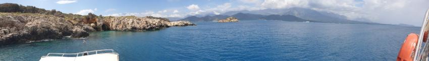 Rundblick Drei Inseln, Blue World Diving Center, Hotel Marti Myra, Tekirova / Antalya, Türkei