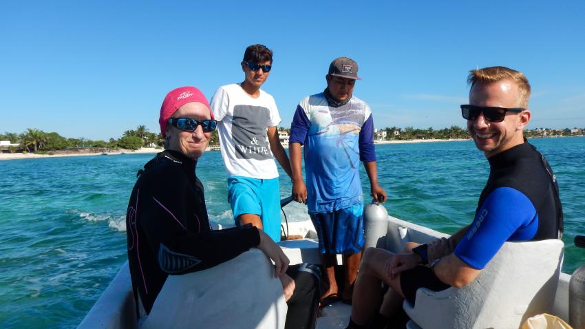 Auf dem Boot, Tankah Divers Tulum, Tankah Divers, Mexiko