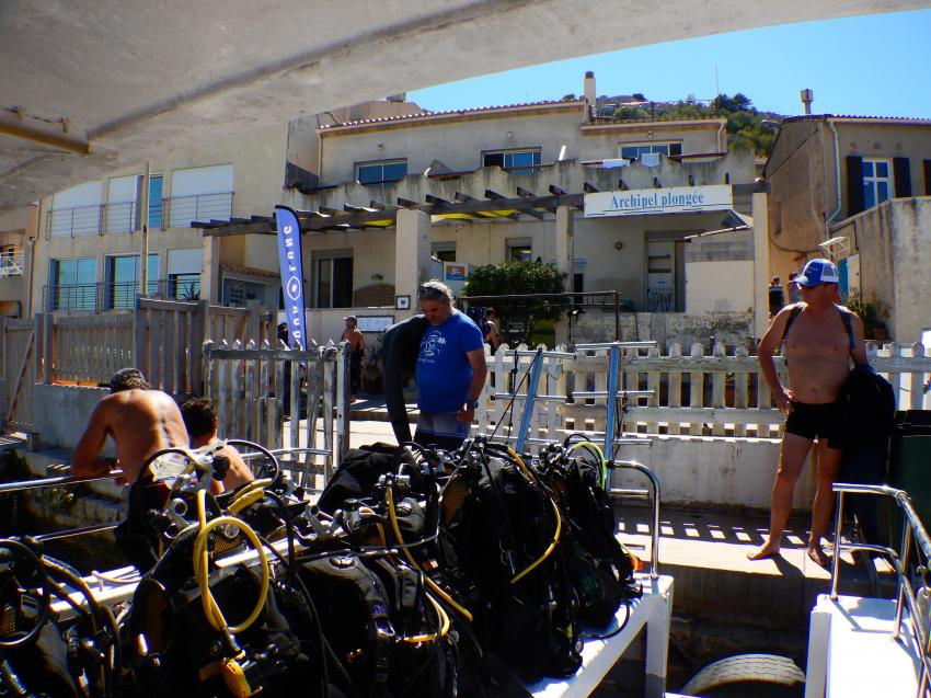 Boot von Archipel Plongee, Archipel Plongée, Marseille, Frankreich