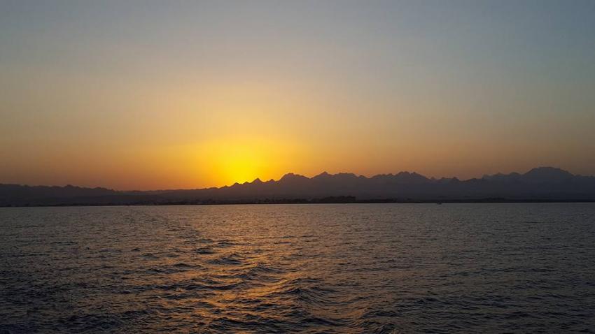 Sonnenuntergang vom Boot aus, Freedom Divers, Safaga, Ägypten, Safaga