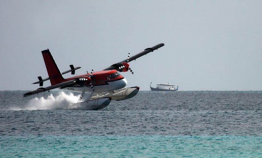 Kuredu - Lhaviyani Atoll, Kuredu,Malediven,unsanfte landung,Wasserflugzeug