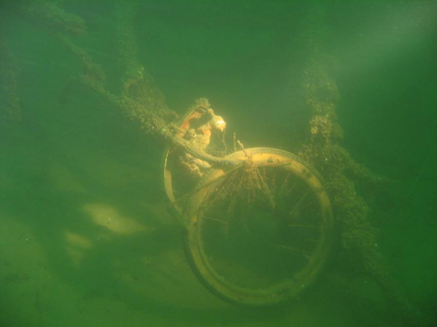 Sorpesee Sommertauchplatz, Sorpesee,Nordrhein-Westfalen,Deutschland,Fahrrad-Wrack