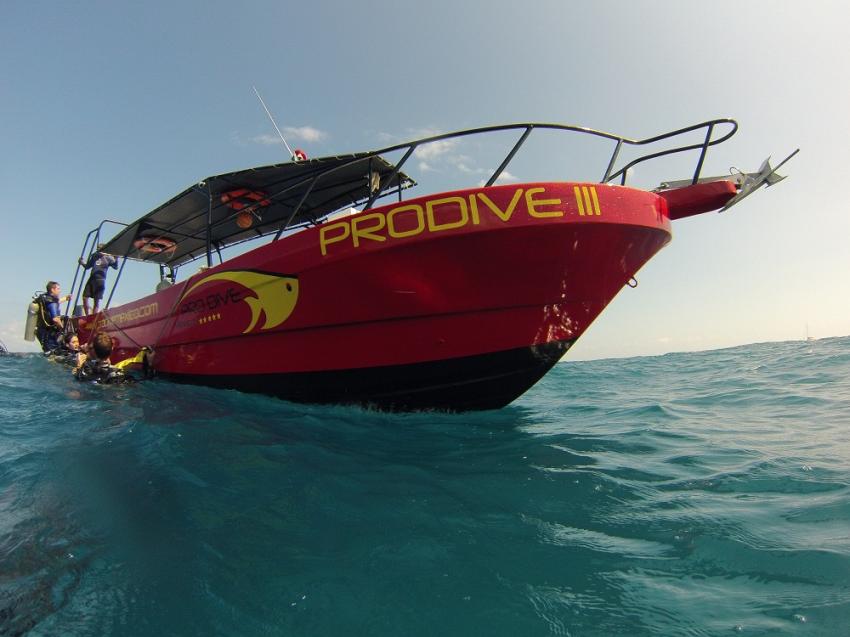 Voll ausgestattetes Tauchboot - Pro Dive III, Pro Dive Mexico, Catalonia Riviera Maya & Yucatan Beach, Puerto Aventuras, Mexiko