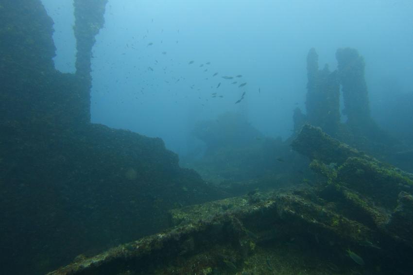 Wrack eines Frachtschiffes, wohl während WK2 von einem deutschen U-Boot versenkt, Kapverden, Cabo Verde, Wrack, Haliotis Dive Center, Mindelo, Kap Verde