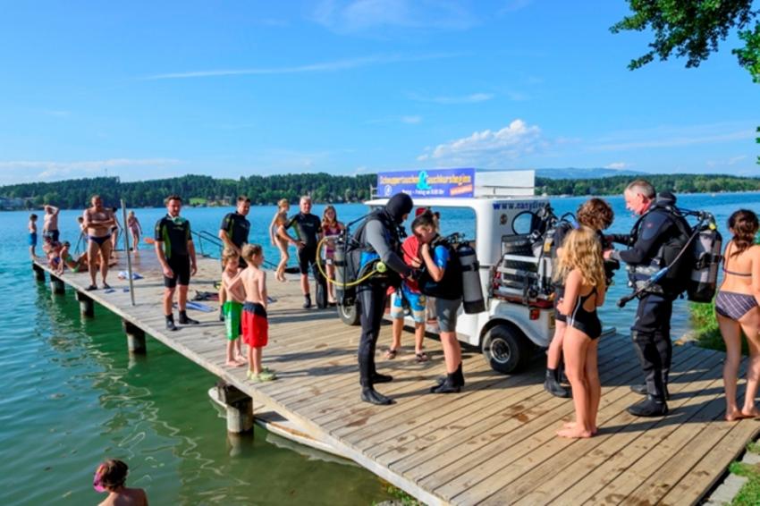 Strand, Tauchschule, Easydive, Klopeinersee, tauchkurs.at, Easy Dive, Unterburg/Klopeiner See, Österreich