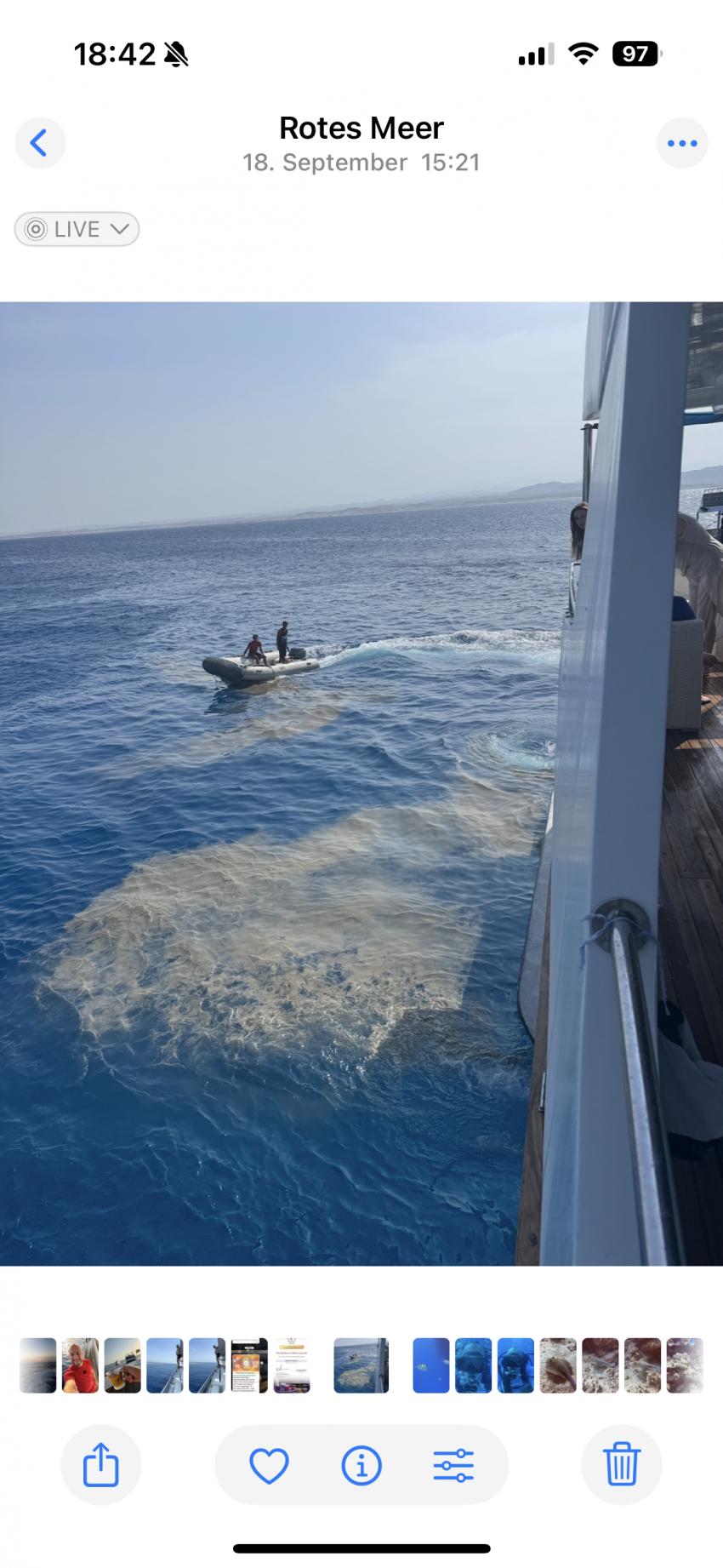 28 Minuten vor dem Tauchgang - diese wurde nahezu bei jedem anlegen gemacht , M/Y New Life, Ägypten
