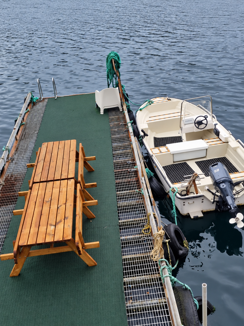 Øien-Boot an der Basis in Agnefest, Dive & Stay Norway, Lyngdal, Rosfjord, Tauchurlaub Norwegen, Dive & Stay Norway – Lyngdal Dykkesenter, Norwegen