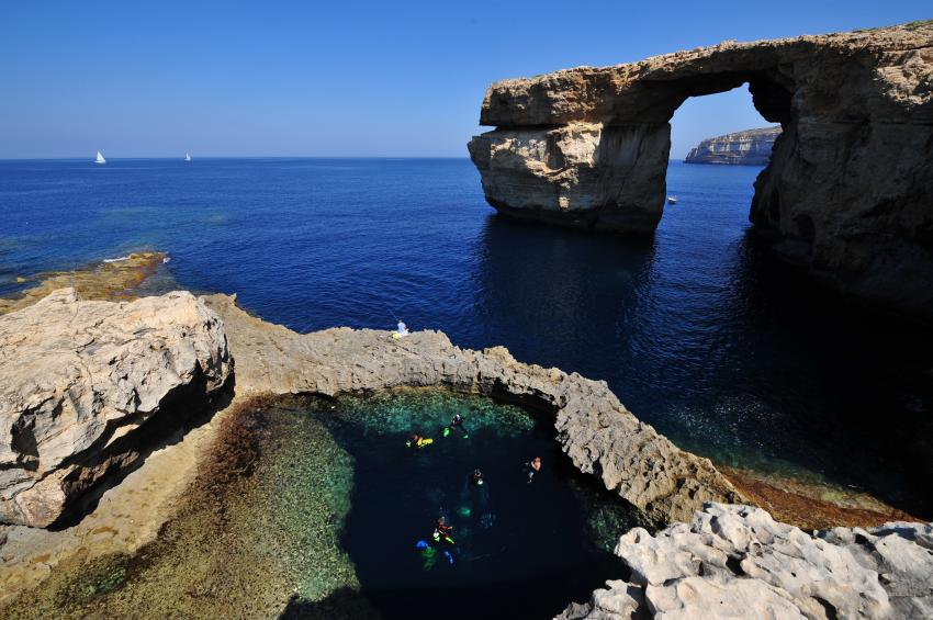 Das ehemalige Azure Window, Azure Boulders (Azure Window), Malta, Gozo