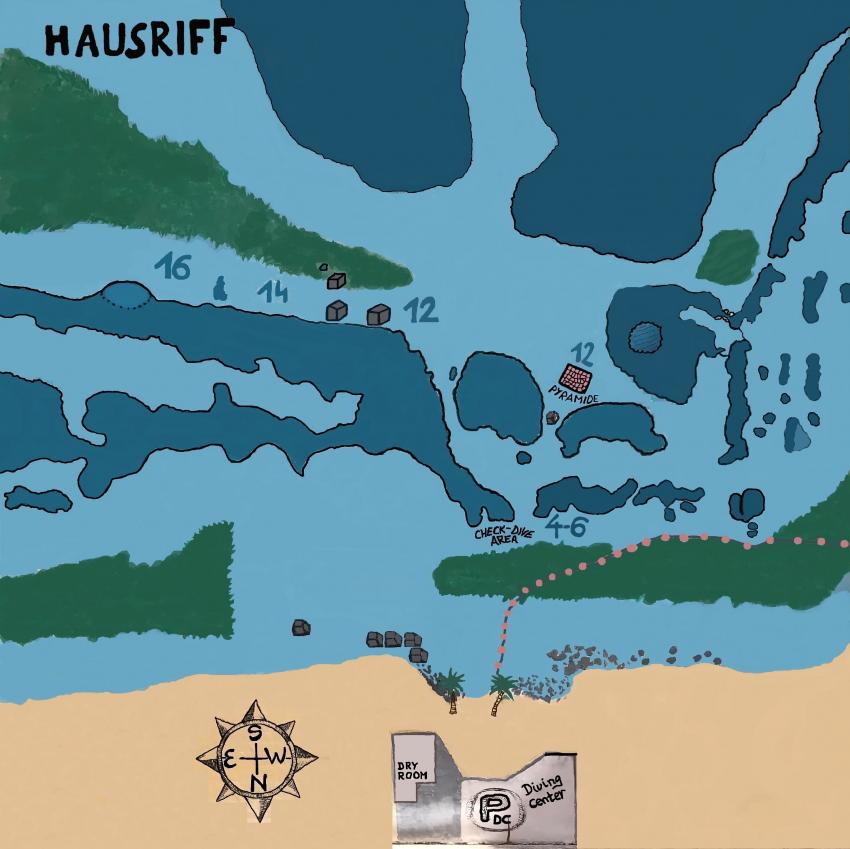 Volkert Dive Center Hausriff Karte, VOLKERT Dive Center - Safaga Ägypten, Ägypten, Safaga