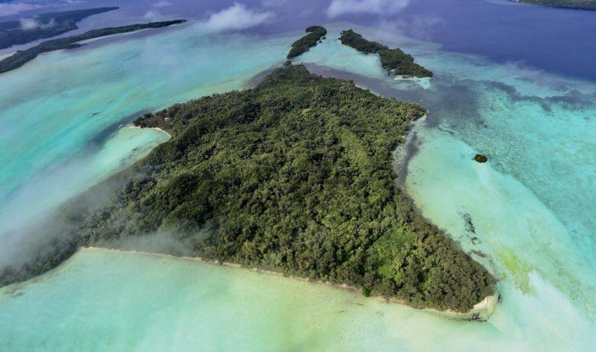 Carp Island am Südende der Rock Islands, Carp Island Resort, Palau