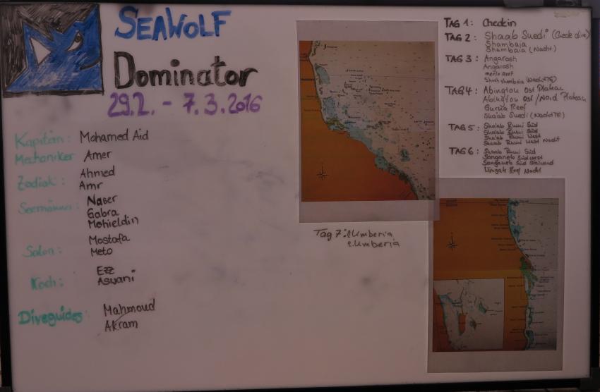 Seawolf Dominator Nordtour Sudan, Seawolf Diving Safari Dominator Sudan Haie Hammerhai Riffkarte Skizze Port Sudan, M/Y Seawolf Dominator (Sudan), Sudan