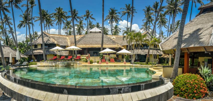 Haupthaus und Pool, Bali Villa Dive Resort, Indonesien, Bali